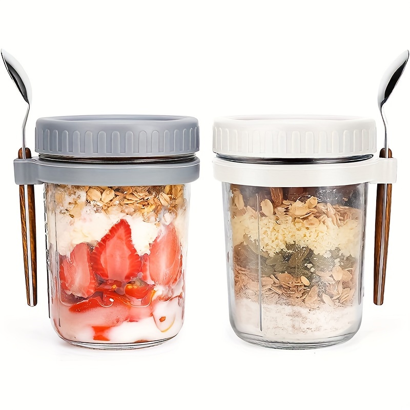 Food Storage Jar Set - 1 Stück/2 Stück Haferflockenbecher aus Glas,