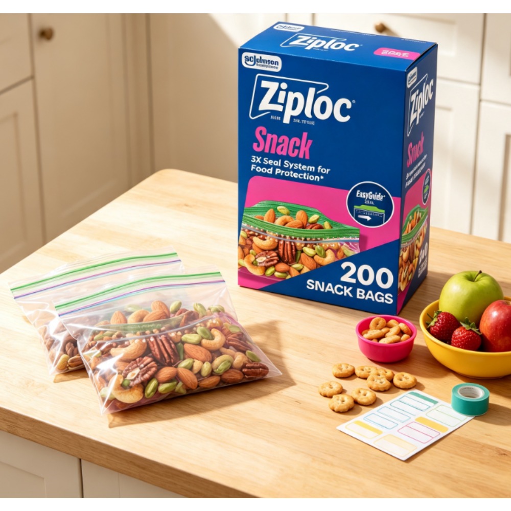 Food Storage Brands - Ziploc ® Marken-Snackbeutel mit EasyGuide ™