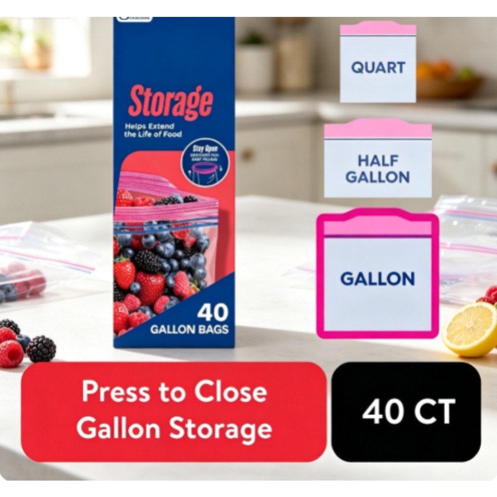 Food Storage Brands - Ziploc Marken-Lebensmittel-Aufbewahrungsbeutel, Schulbedarf, mit Grip 'n