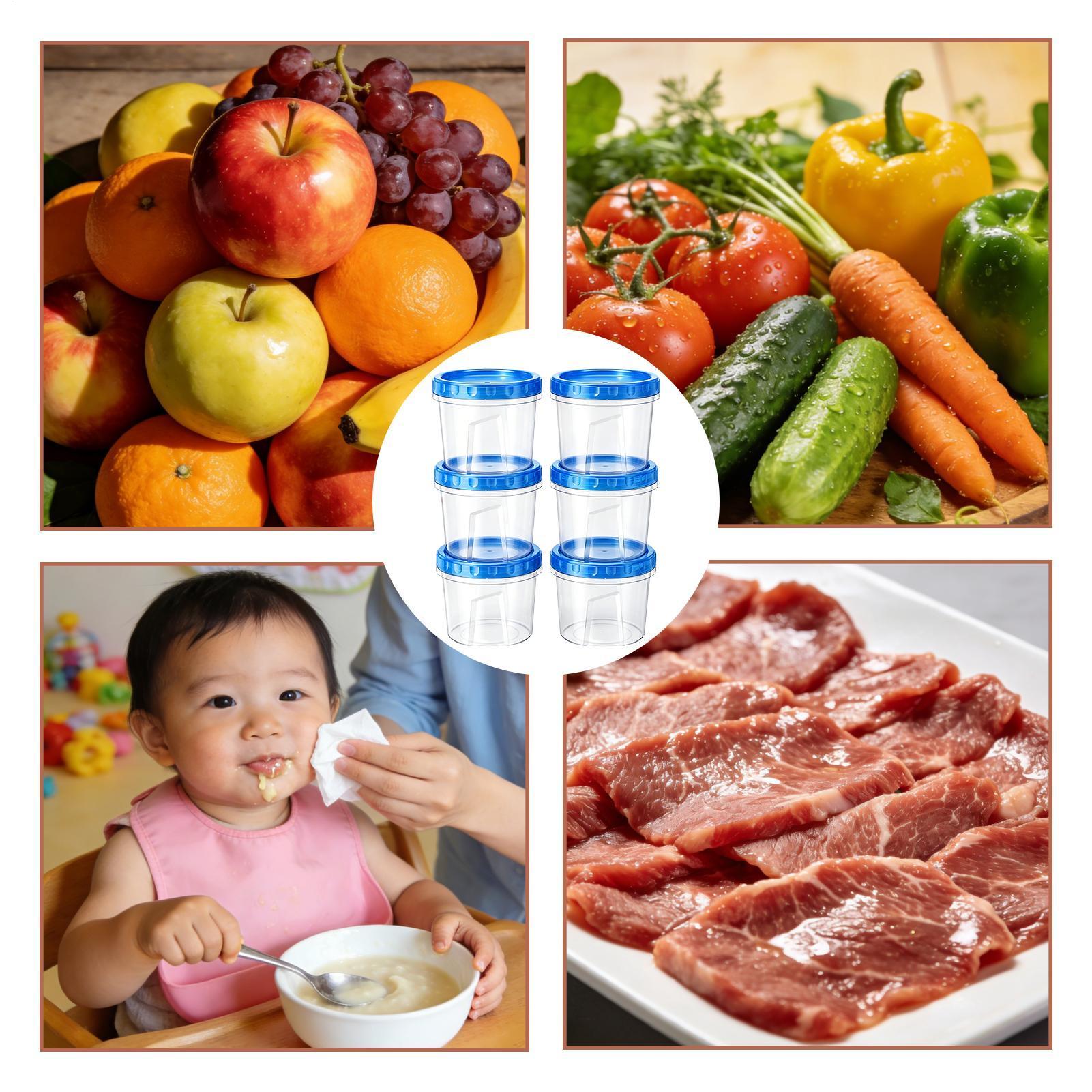 Food Storage Refrigerator - Gefrierbehälter für die Lebensmittelaufbewahrung, 6 Stück,