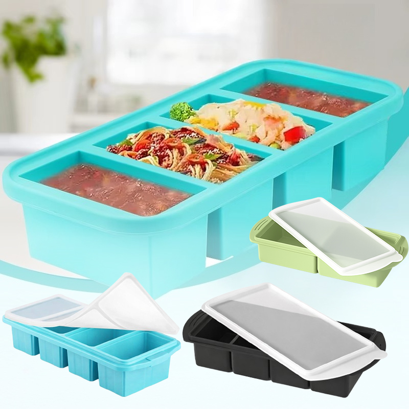 Xl Food Storage Containers With Lids - Große Silikon-Eiswürfelform mit Deckel, Lebensmittel-Aufbewahrungsbehälter für
