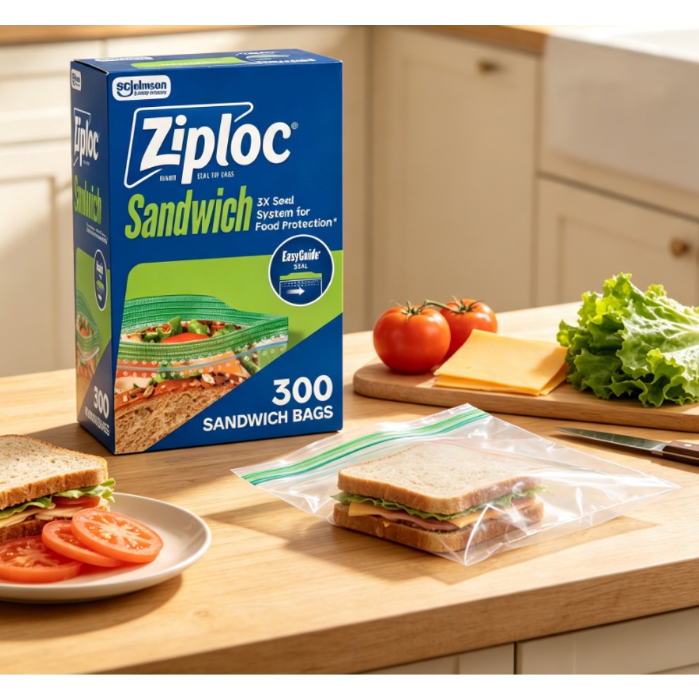 Food Storage Brands - Ziploc ® Marken-Sandwichbeutel mit EasyGuide ™