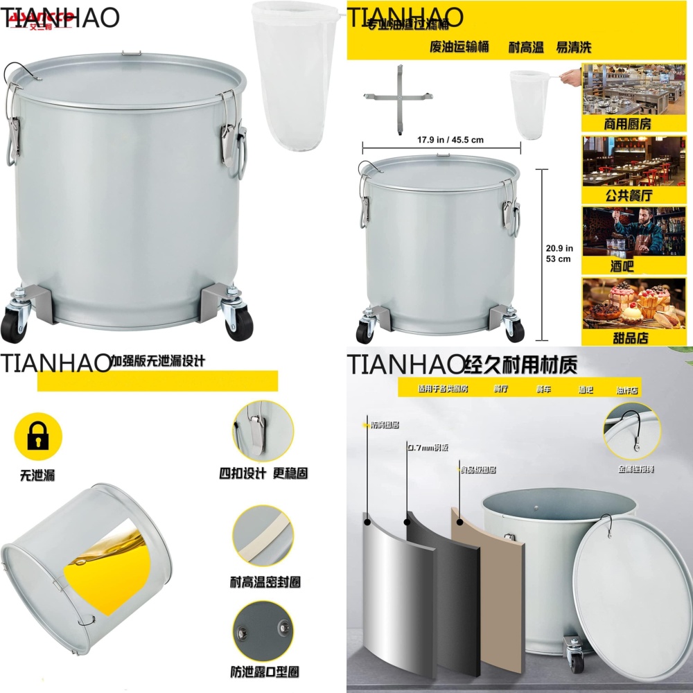 Food Storage Drums - Multifunktions-Öltrommel mit Rollen für Food Truck