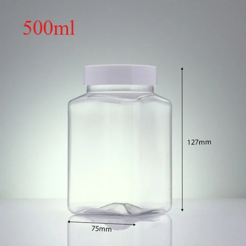 Food Storage Drums - 50/100/150/500ml Leere Transparente Quadratische Plastikflaschen für