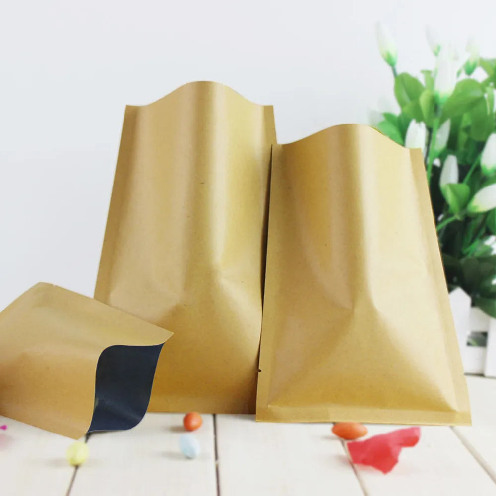 Food Storage Mylar Bags - 8*12 cm Open Top Braun Kraft
