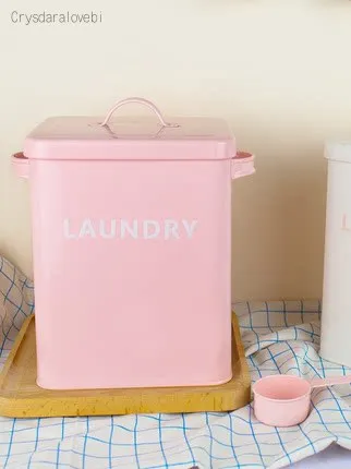 Food Storage With Scoop - Rosa-weiße Küchen-, Bad- und Wäsche-Pulveraufbewahrungsbox 5KG