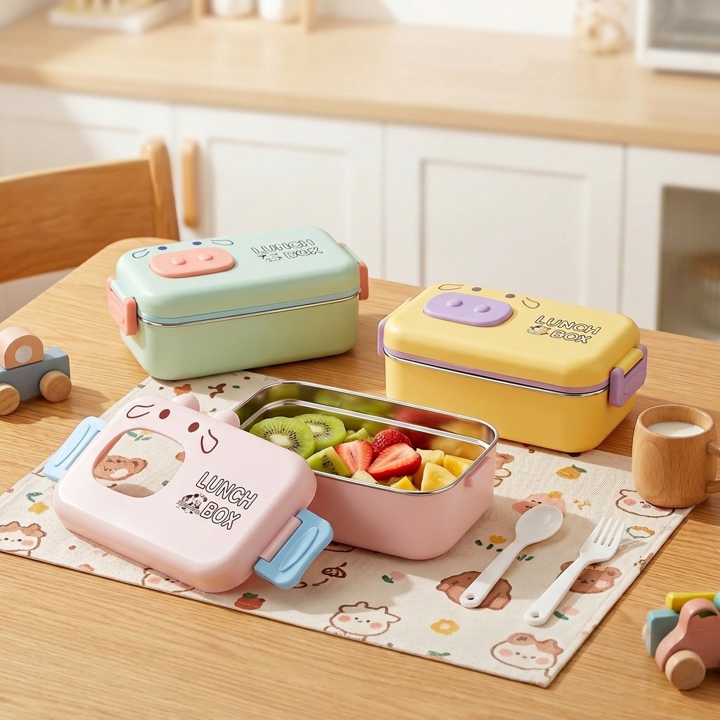 Food Storage Quart - 304 Edelstahl Bento-Box Auslaufsicher Unterteilt Kinder-Lunchbox