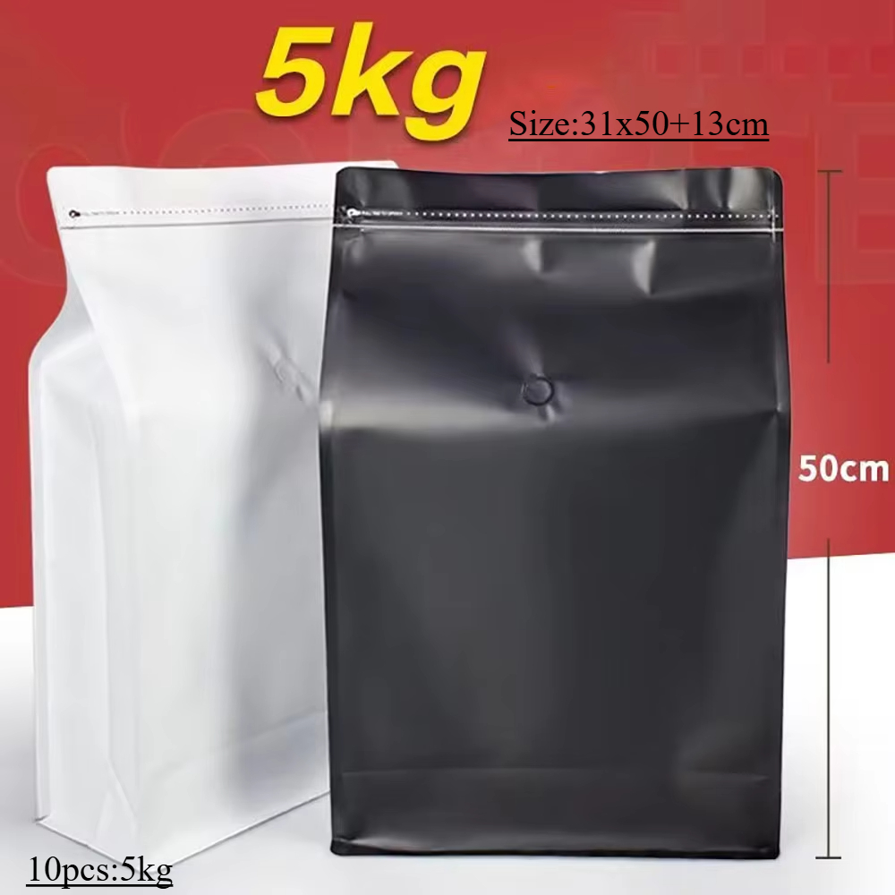 Food Storage Aluminum - 10 Stück 5 kg Druckverschluss-Kaffeebohnenpulver, Tiernahrung,