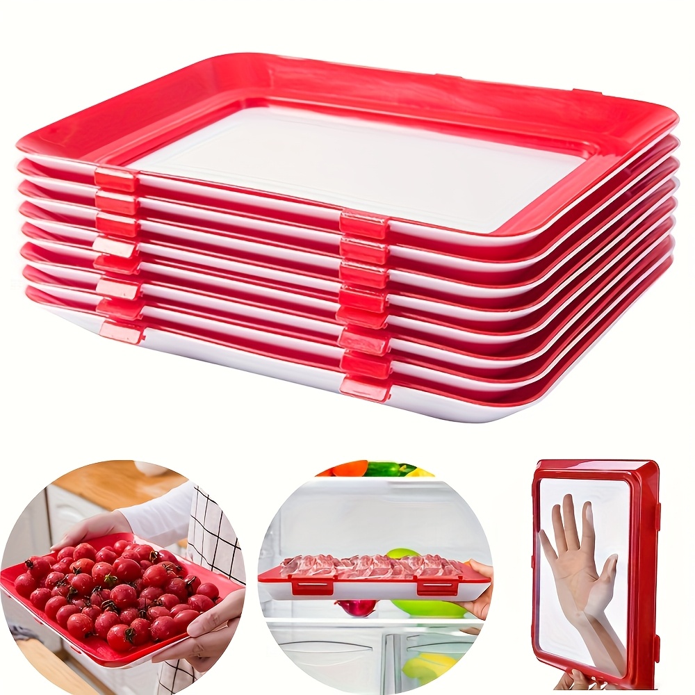 Food Storage And Safety - Lebensmittelkonserviertablett, wiederverwendbar, stapelbar, zur Aufbewahrung von