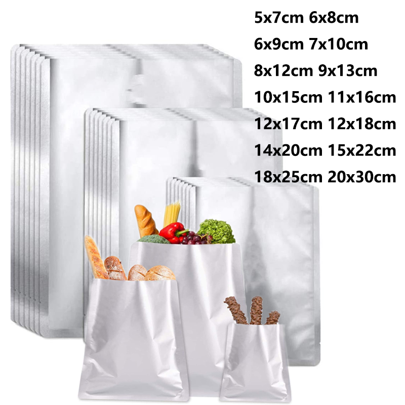 Food Storage Mylar Bags - 5–50 Stück silberne Vakuumierer, Aluminiumfolie, Mylar-Beutel,