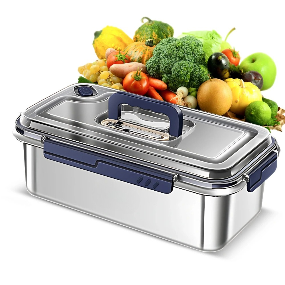 Xl Food Storage Containers With Lids - Lebensmittelaufbewahrungsbehälter mit Deckel, luftdichter, lebensmittelechter Edelstahl