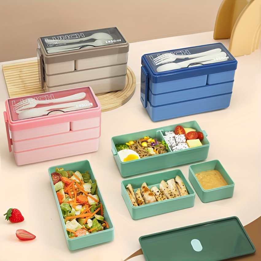 Food Storage With Scoop - 1450 ml Bento-Lunchbox, große Kapazität, mehrschichtige