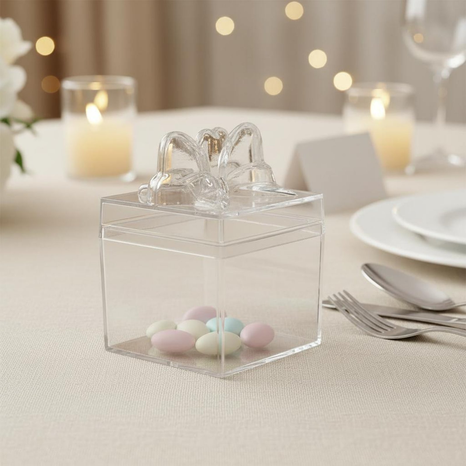 Food Storage Container - Transparente Plastik-Süßigkeitenbox mit Band Mehrzweck Durchsichtige