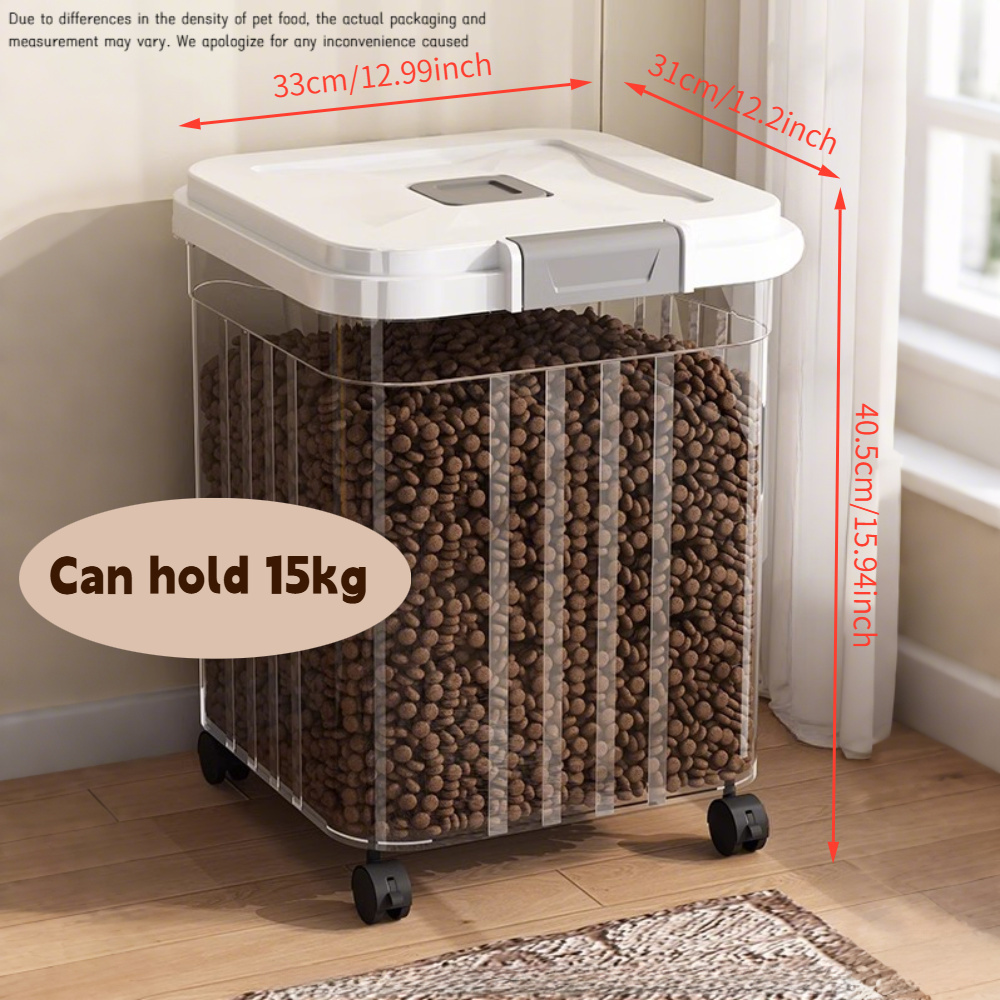 Food Storage And Safety - 1 x 15kg Großvolumiger Tierfutter-Aufbewahrungsbehälter; Transparenter