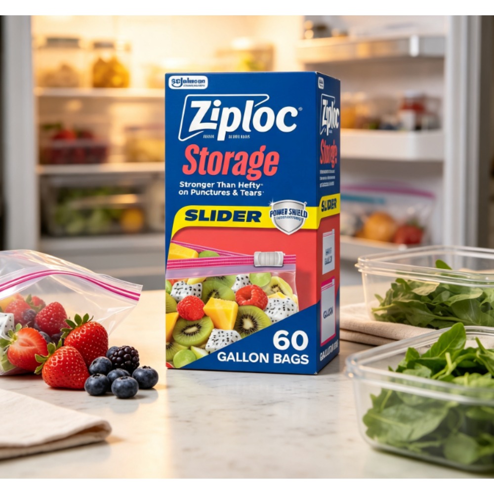 Food Storage Brands - Ziploc ® Marken-Lebensmittelaufbewahrungsbeutel mit Schiebeverschluss, Gallon-Größe,