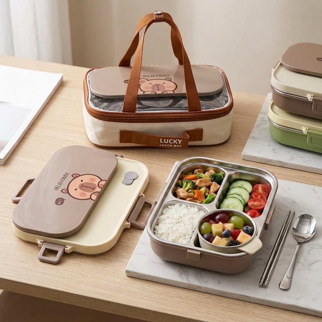 Food Storage Jar Set - 304 Edelstahl Bento Lunchbox-Set 4/5 Fächer