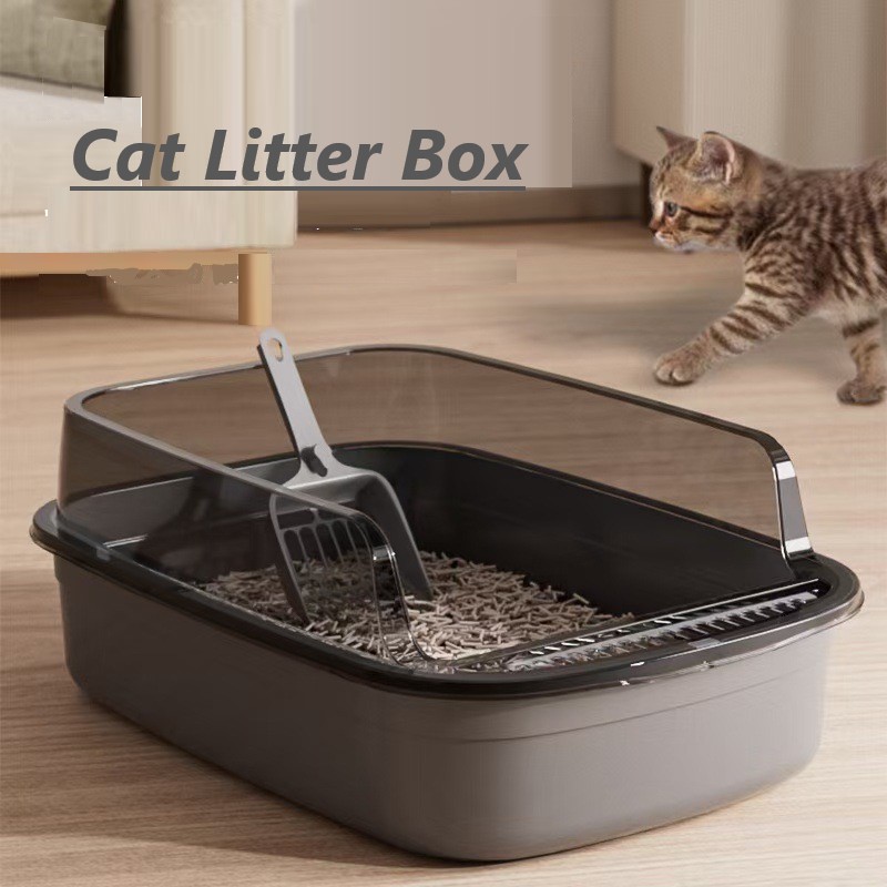 Food Storage With Scoop - Katzentoilette, Kitty-Sandkasten, halbgeschlossen, hohe Seite, spritzwassergeschützt,