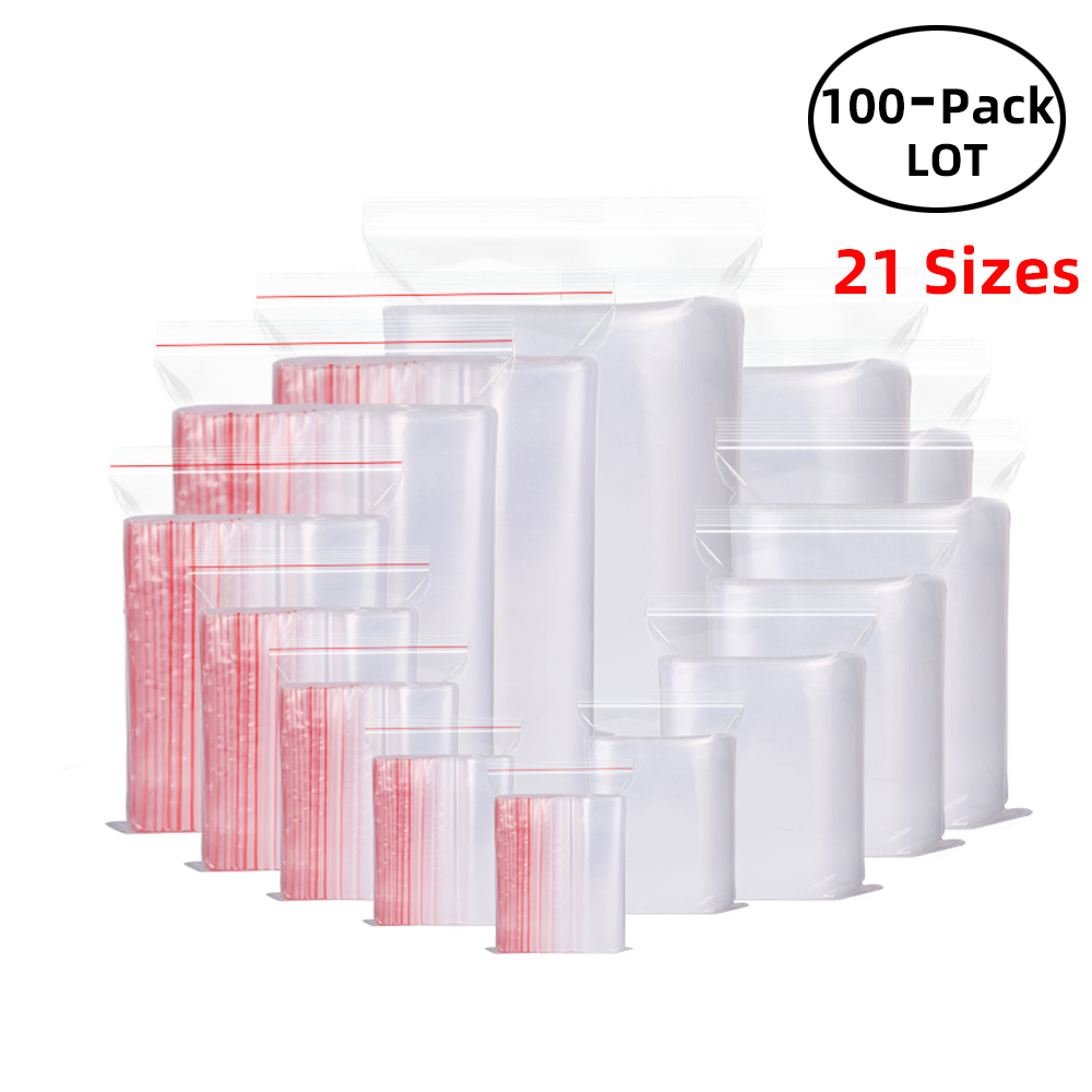 Lock And Lock Food Storage - 100 Teile/paket Wiederverschließbare Zip-Lock Beutel Selbst