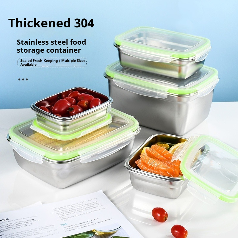 Food Storage Quart - Lunchbox-Set aus Edelstahl 304, mit transparenten