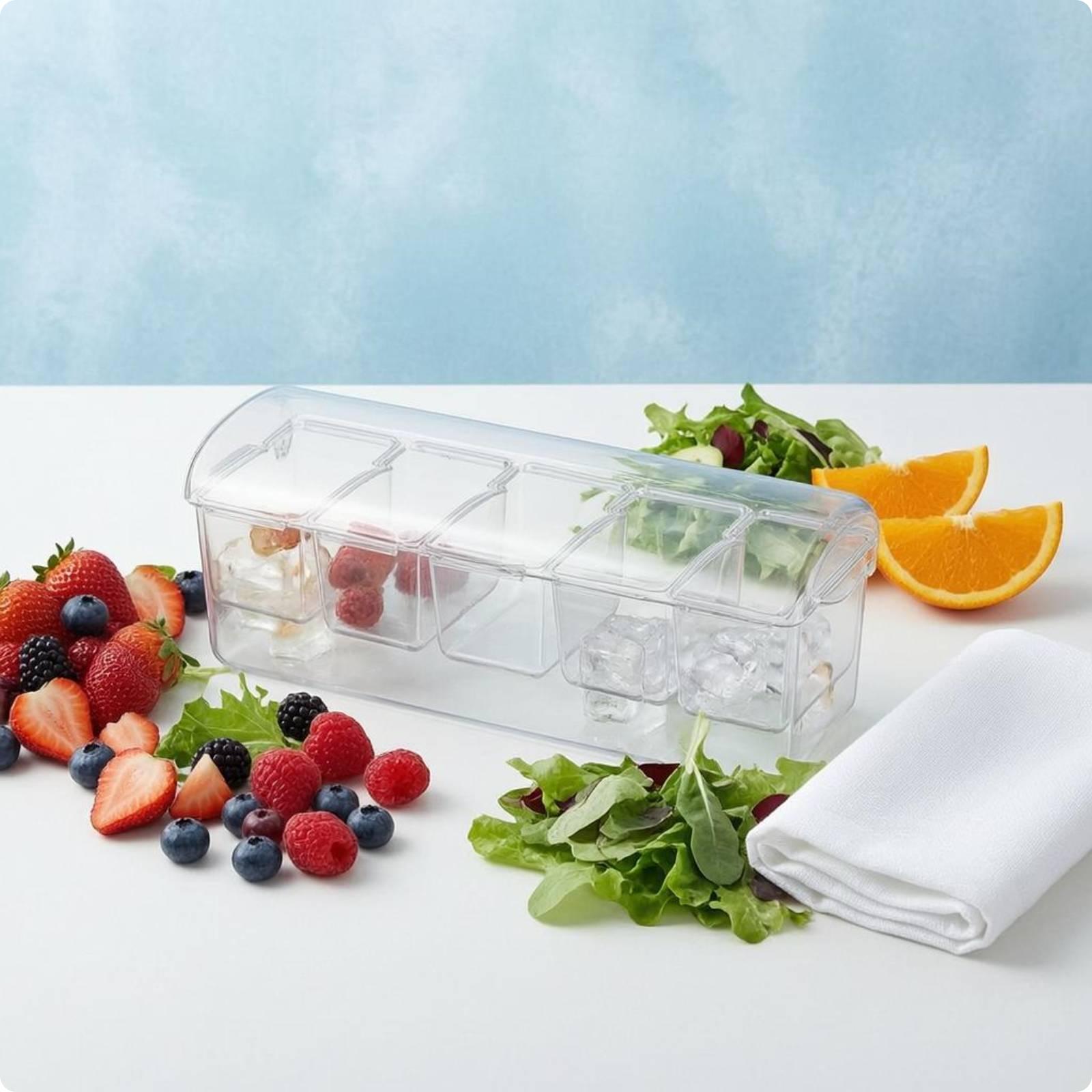 Food Storage Meal Prep - Luftdichte Salat-Aufbewahrungsbox Rechteckiger Lebensmittelbehälter mit Fünf