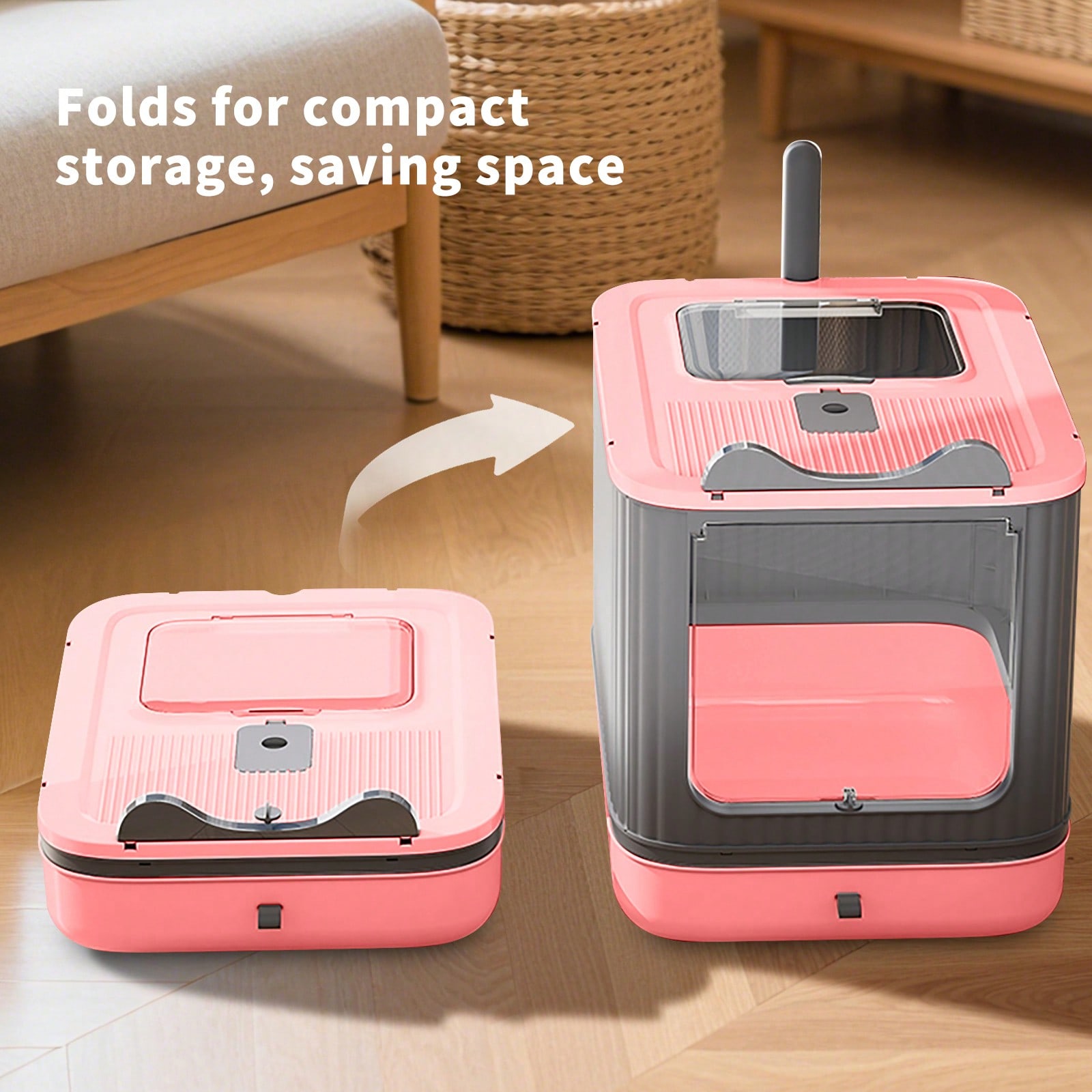 Food Storage With Scoop - Faltbare Katzentoilette, vollständig geschlossene Katzentoilette mit