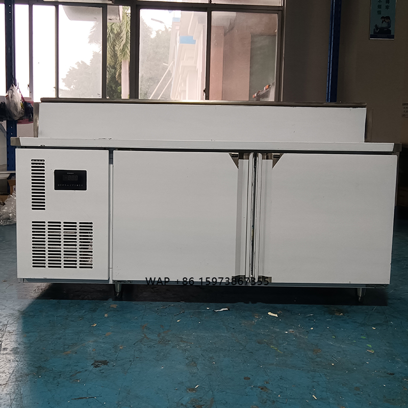 Food Storage Refrigerator - 0~10°C Niedrigtemperatur-Gewerbe-Einbau-Pizza-Vorbereitungstisch mit 2 Türen, Kühlschrank