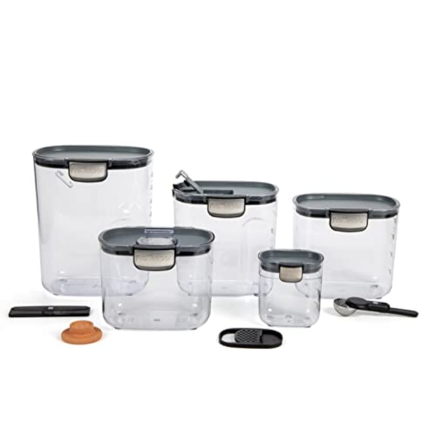 Food Storage Container - Luftdichtes Lebensmittel-Aufbewahrungsbehälter-Set, durchsichtiges Kunststoff-Mehl- und Zuckerbehälter-Set