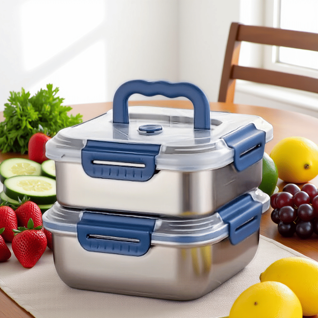 Xl Food Storage Containers With Lids - 2 Stück Yakimoto extra große Edelstahl-Lebensmittelbehälter