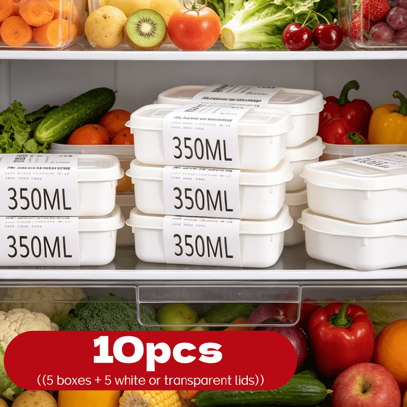 Food Storage Quart - 10-teiliges Wiederverwendbares Stapelbares Lebensmittel-Aufbewahrungsboxen-Set 5 Behälter