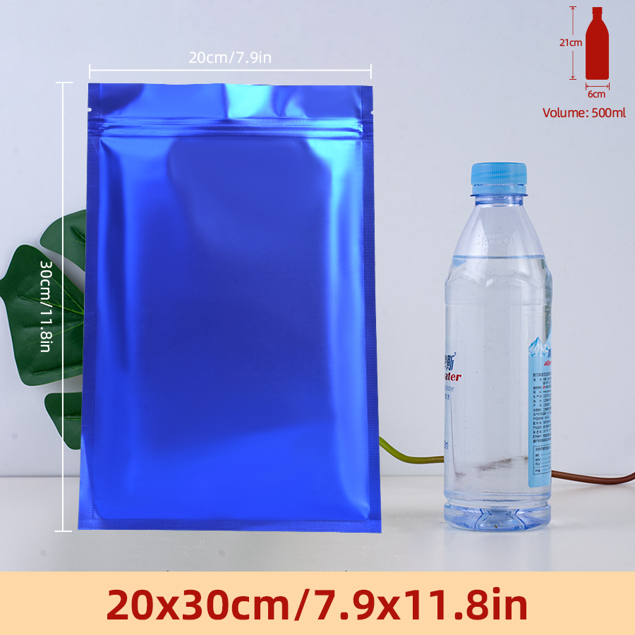Food Storage Bags Reusable - 100 Stück matte blaue Folien-Reißverschlussbeutel, wiederverwendbare