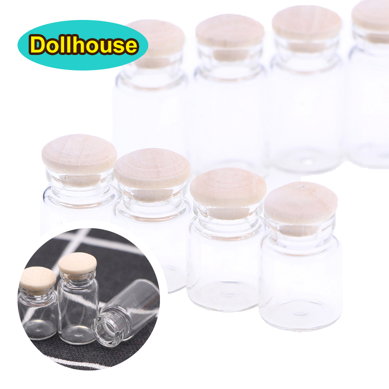 Food Storage Jars With Wooden Lids - 4 Stücke 1:12 Puppenhaus Miniatur Glasgefäße