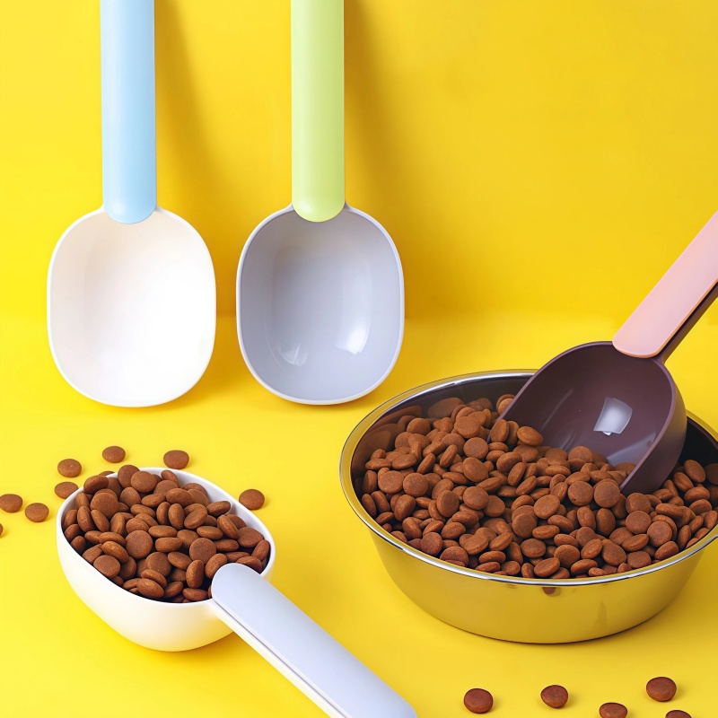 Food Storage With Scoop - Hundefutter-Schaufel Multifunktionaler Tierfutterlöffel mit Verschlussclip Hochwertiger