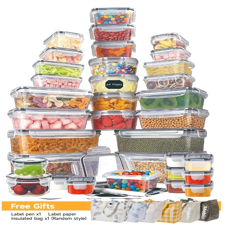Food Storage Jar Set - 48-teiliges BPA-freies Lebensmittel-Aufbewahrungsset – 24 luftdichte