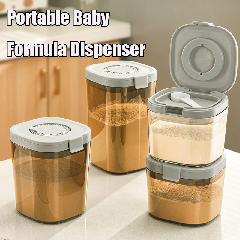 Food Storage With Scoop - Feuchtigkeitsbeständige Aufbewahrungsbox für Babynahrung mit Schaufel,