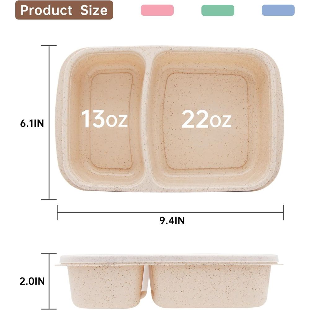 4er-Pack Bento-Lunchbox, 2-Fac – Food Storage Meal Prep Bewertung und Preis