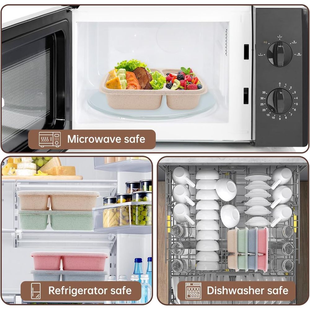 4er-Pack Bento-Lunchbox, 2-Fac – Food Storage Meal Prep Bewertung und Preis