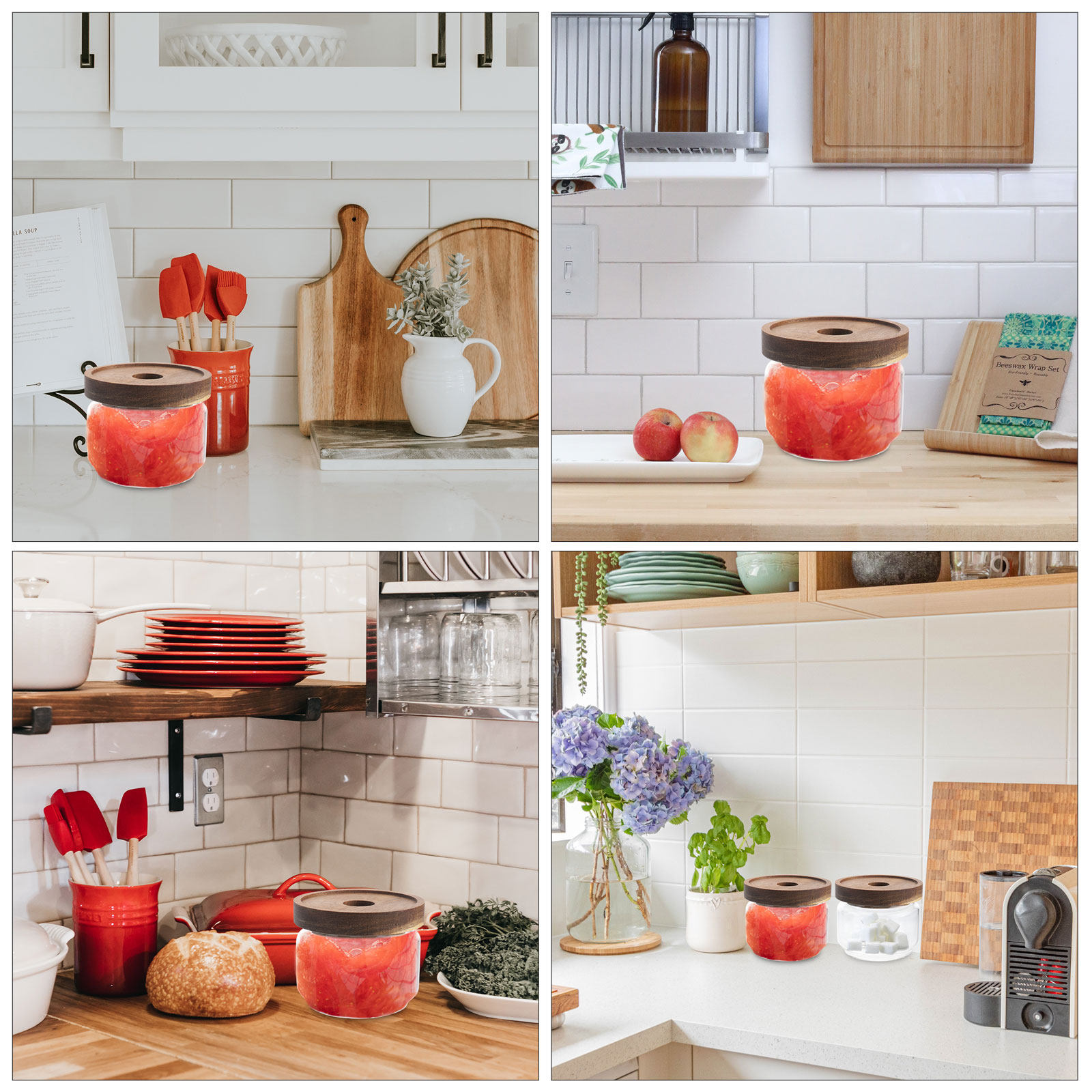 350ml Klarer Hitzebeständiger  – Food Storage Jars With Wooden Lids Bewertung und Preis