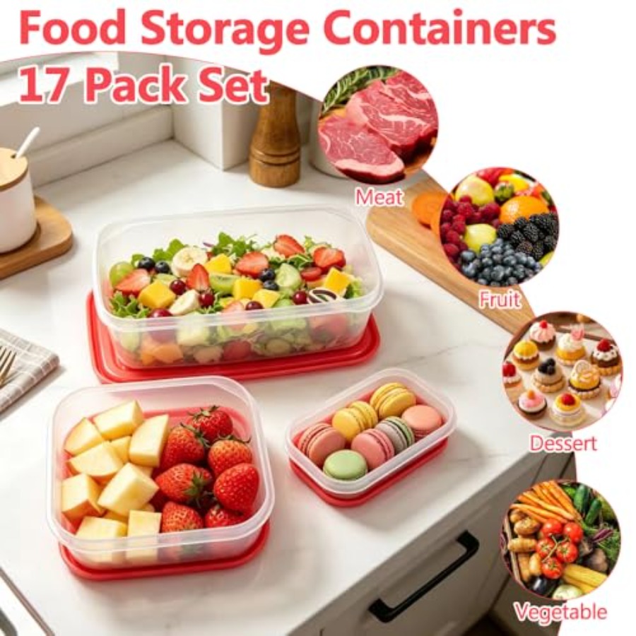 17-teiliges Kunststoff-Lebensm – Food Storage Meal Prep Bewertung und Preis