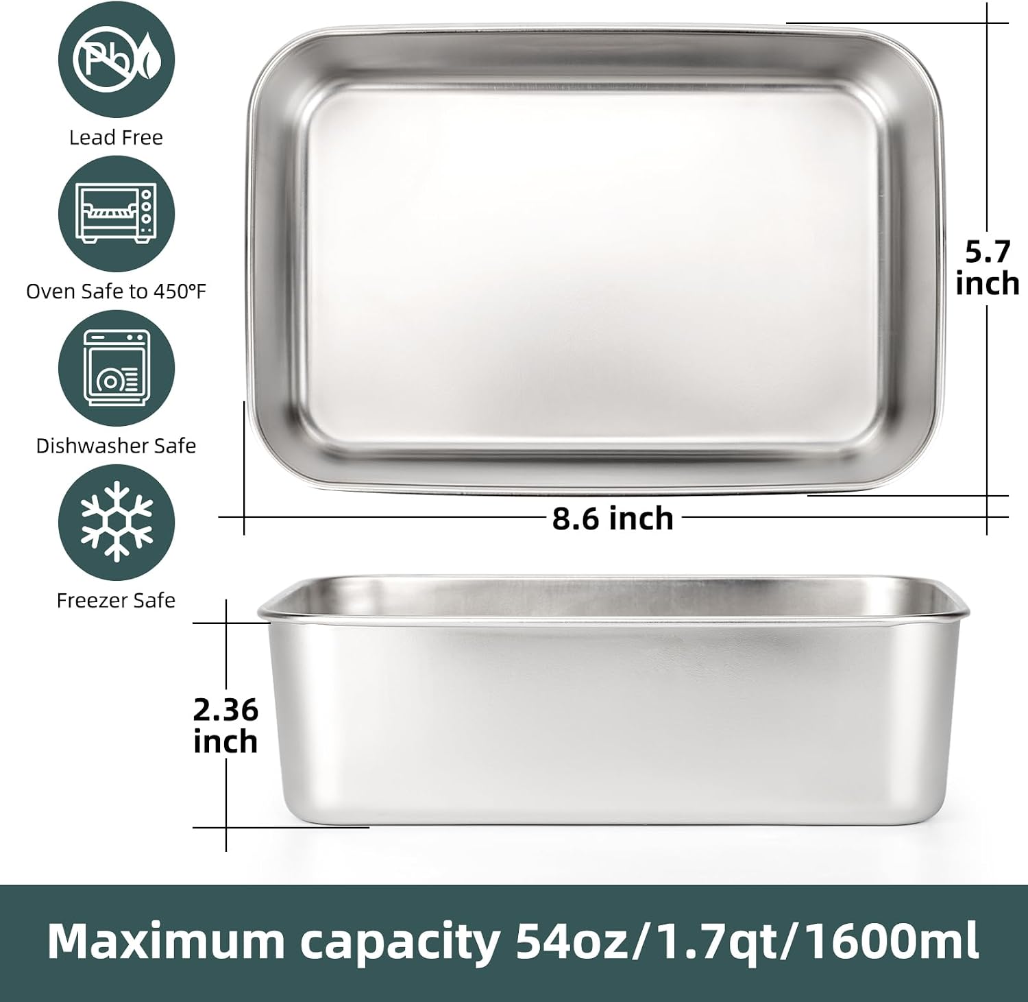 6er-Pack (57oz) Edelstahl-Lebe – Food Storage Meal Prep Bewertung und Preis