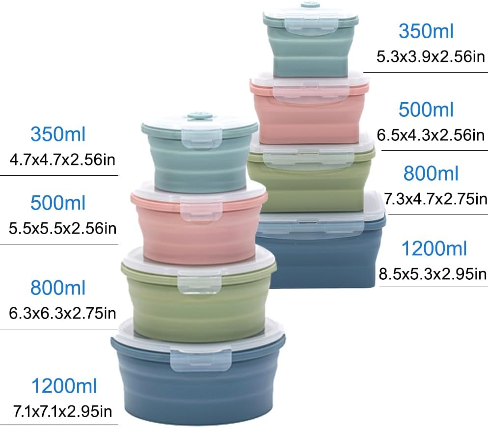Zusammen klappbarer Silikon-Vo – Food Storage Jar Set Bewertung und Preis