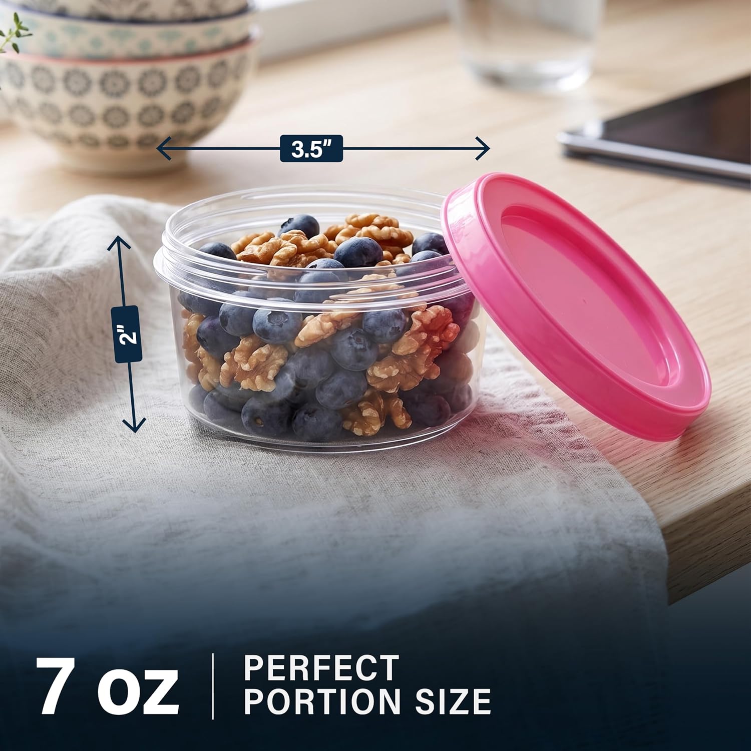 4er-Pack - 7 oz Kunststoff-Leb – Food Storage Jars With Wooden Lids Bewertung und Preis