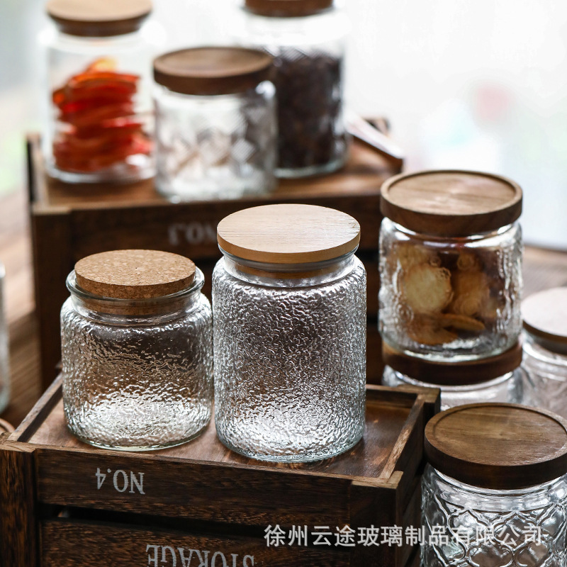 Vintage Relief-Gravur Glas-Vor – Food Storage Jars With Wooden Lids Bewertung und Preis