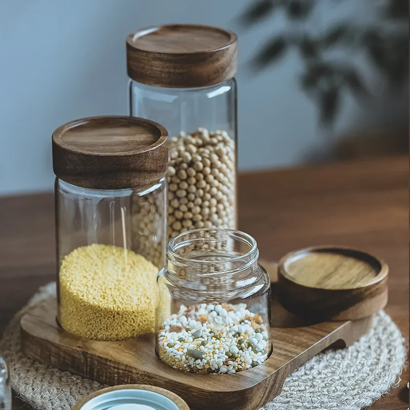Holzdeckel Orgnizer Glas luftd – Food Storage Jars With Wooden Lids Bewertung und Preis