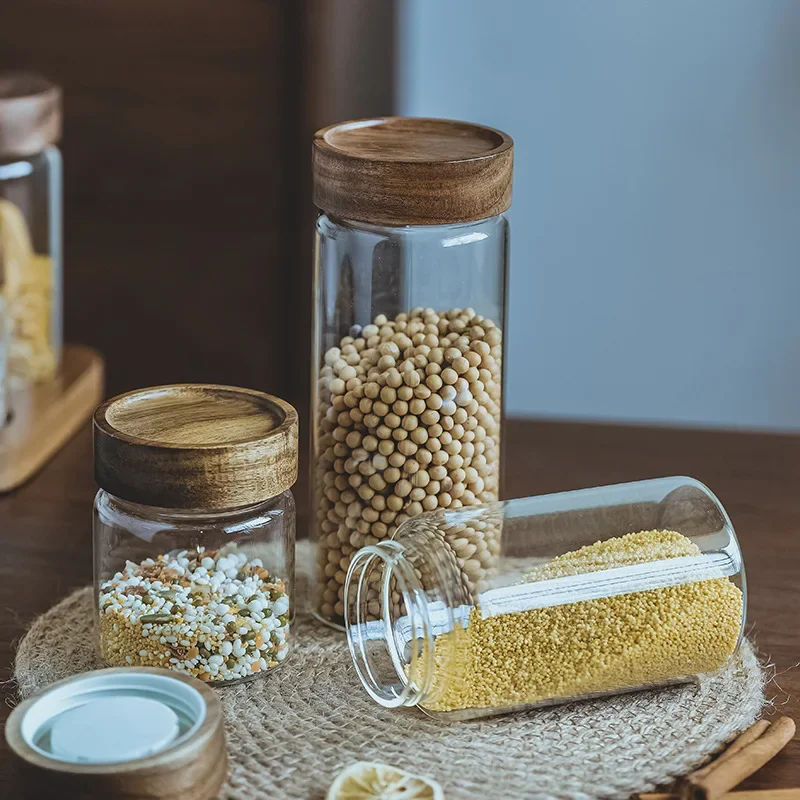 Holzdeckel Orgnizer Glas luftd – Food Storage Jars With Wooden Lids Bewertung und Preis
