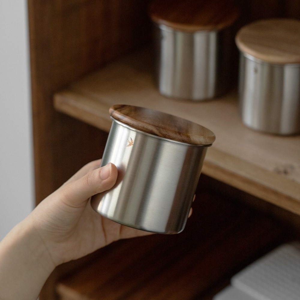 Neuer Edelstahl-Matcha-Behälte – Food Storage Jars With Wooden Lids Bewertung und Preis