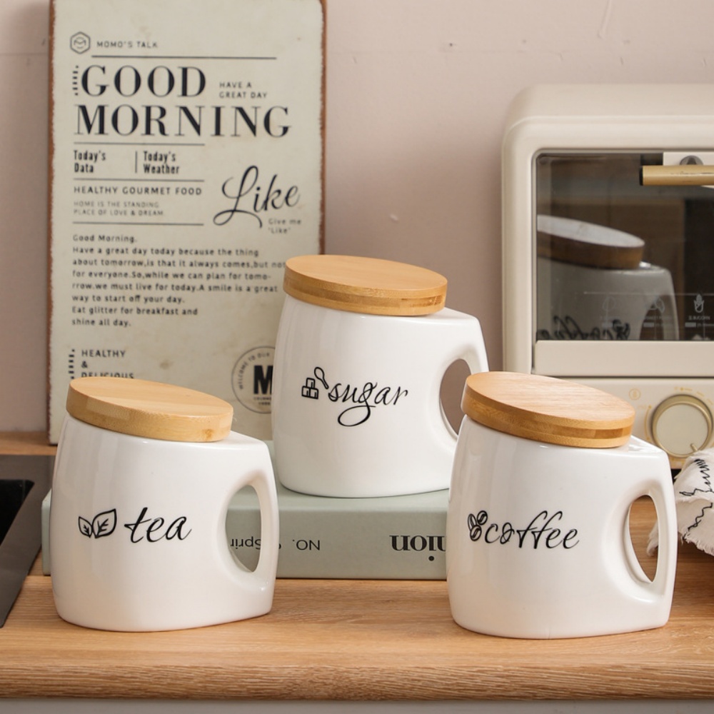Keramik-Vorratsdose mit Bambus – Food Storage Jars With Wooden Lids Bewertung und Preis