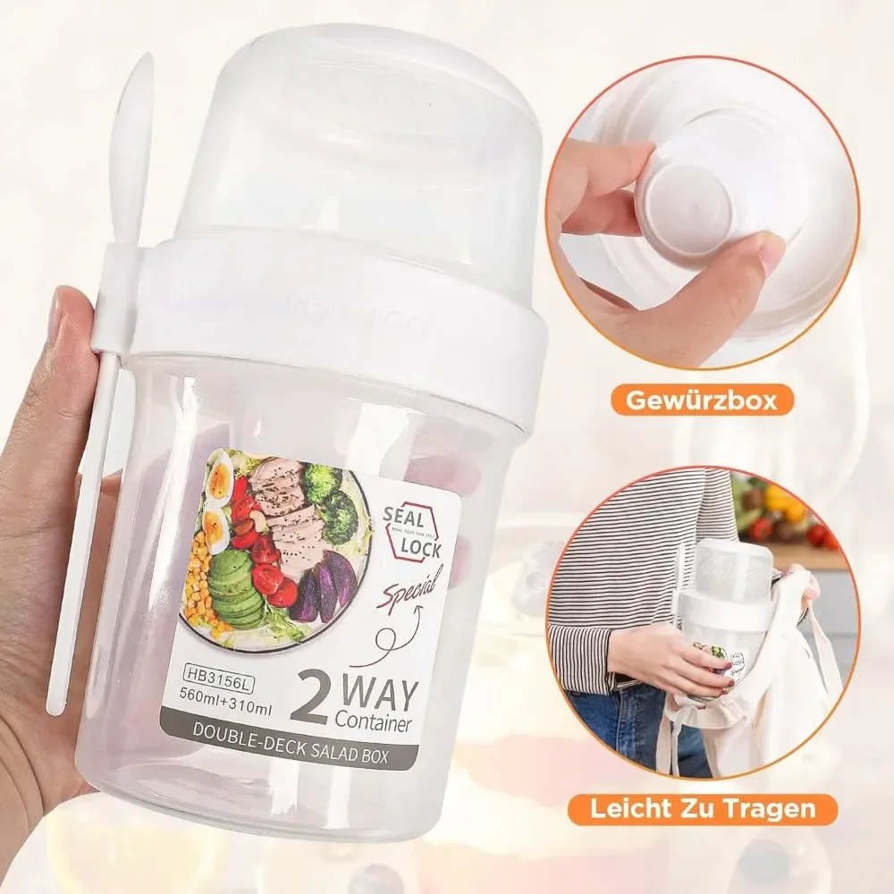 Salatbecher, Frühstückstassen, – Food Storage Jar Set Bewertung und Preis