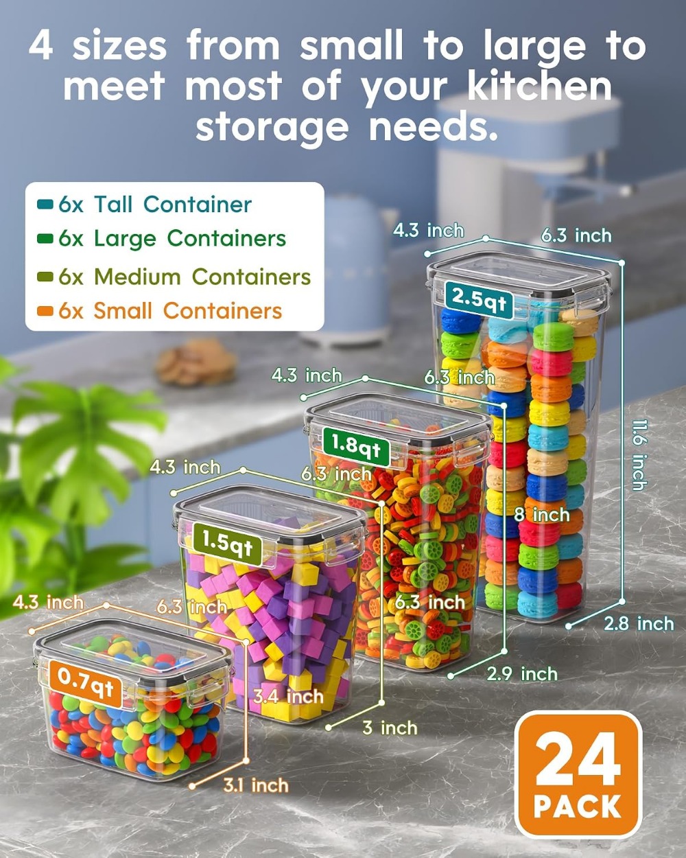 24 Stück Luftdichte Lebensmitt – Food Storage Container Bewertung und Preis